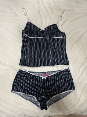 Edikted Navy & White Polka Dot Cami and Shorts Sleep Set